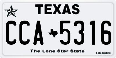TX license plate CCA5316
