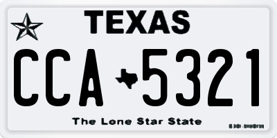 TX license plate CCA5321