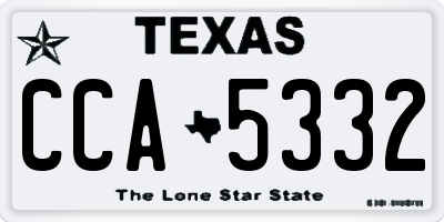 TX license plate CCA5332