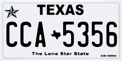 TX license plate CCA5356