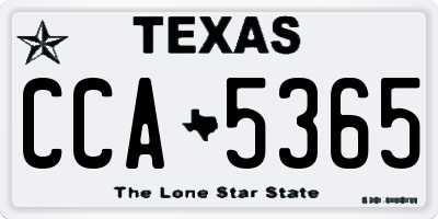 TX license plate CCA5365