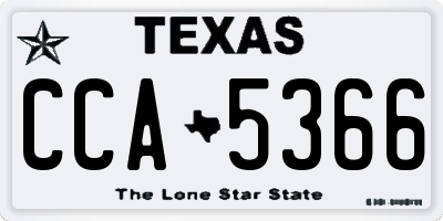 TX license plate CCA5366