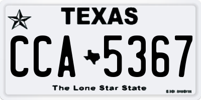 TX license plate CCA5367