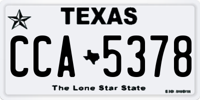 TX license plate CCA5378