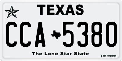 TX license plate CCA5380