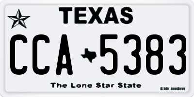 TX license plate CCA5383