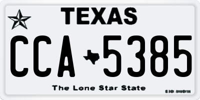 TX license plate CCA5385
