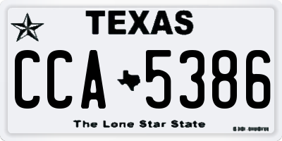 TX license plate CCA5386