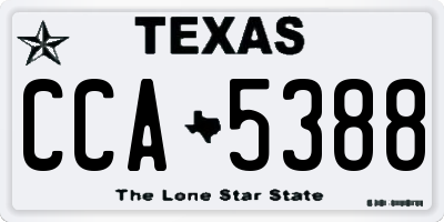 TX license plate CCA5388