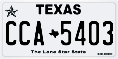 TX license plate CCA5403