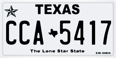 TX license plate CCA5417