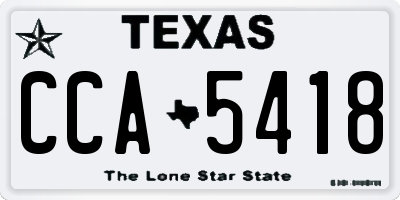 TX license plate CCA5418