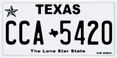 TX license plate CCA5420