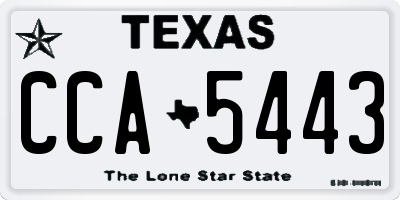 TX license plate CCA5443