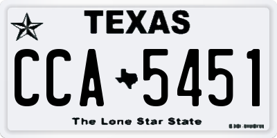 TX license plate CCA5451