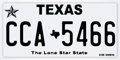TX license plate CCA5466
