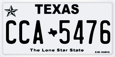 TX license plate CCA5476