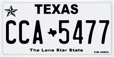 TX license plate CCA5477
