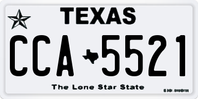 TX license plate CCA5521