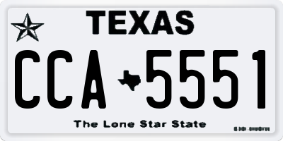 TX license plate CCA5551