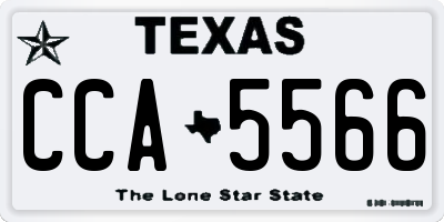 TX license plate CCA5566