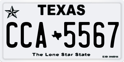 TX license plate CCA5567