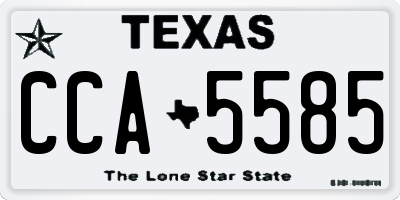 TX license plate CCA5585
