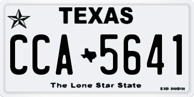TX license plate CCA5641
