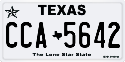 TX license plate CCA5642