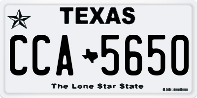 TX license plate CCA5650