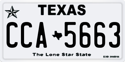 TX license plate CCA5663