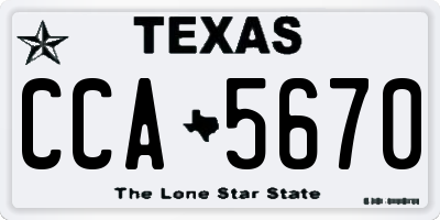 TX license plate CCA5670