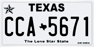 TX license plate CCA5671