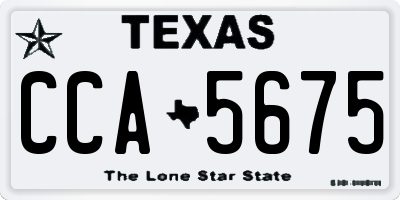 TX license plate CCA5675