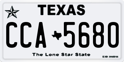 TX license plate CCA5680