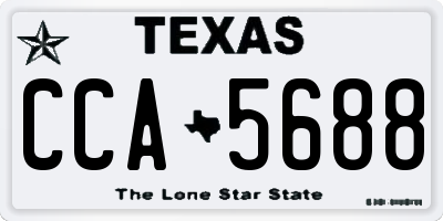 TX license plate CCA5688
