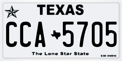 TX license plate CCA5705
