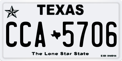 TX license plate CCA5706