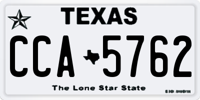 TX license plate CCA5762