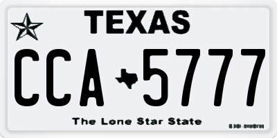 TX license plate CCA5777