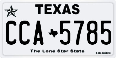 TX license plate CCA5785