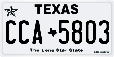 TX license plate CCA5803