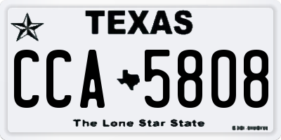 TX license plate CCA5808