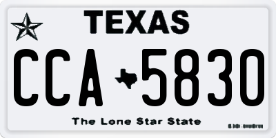 TX license plate CCA5830