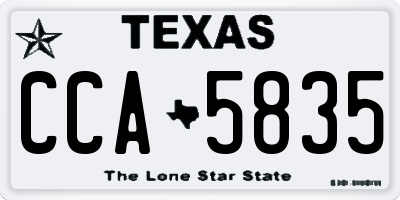 TX license plate CCA5835