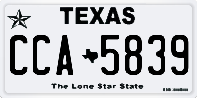 TX license plate CCA5839