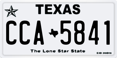 TX license plate CCA5841