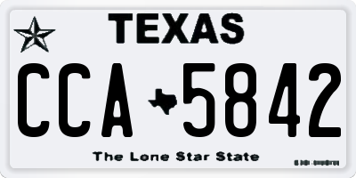 TX license plate CCA5842
