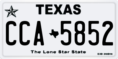 TX license plate CCA5852