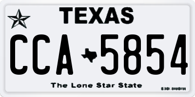 TX license plate CCA5854